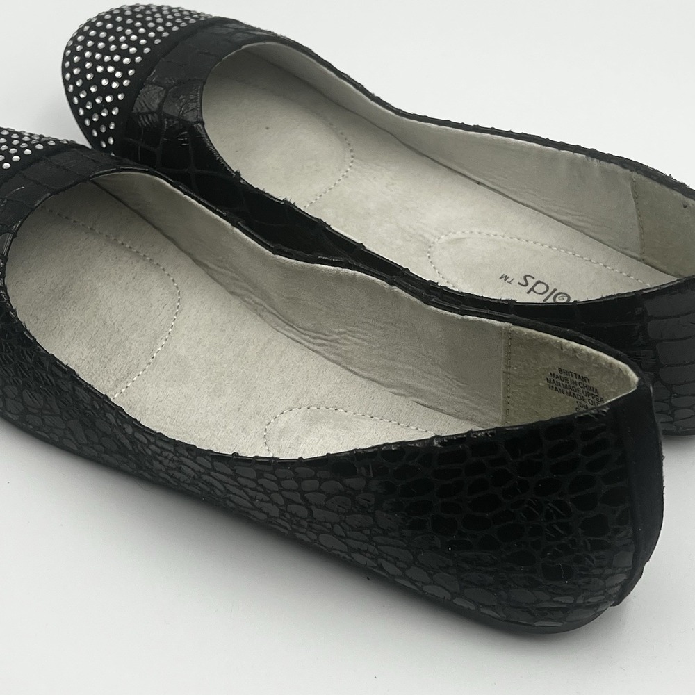 Footzyfolds Brittany Demi Flats Size 10M Black Style 1161518 Foldable Shoes